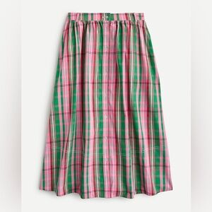J.CREW Button-up midi skirt in vintage plaid Sz 6